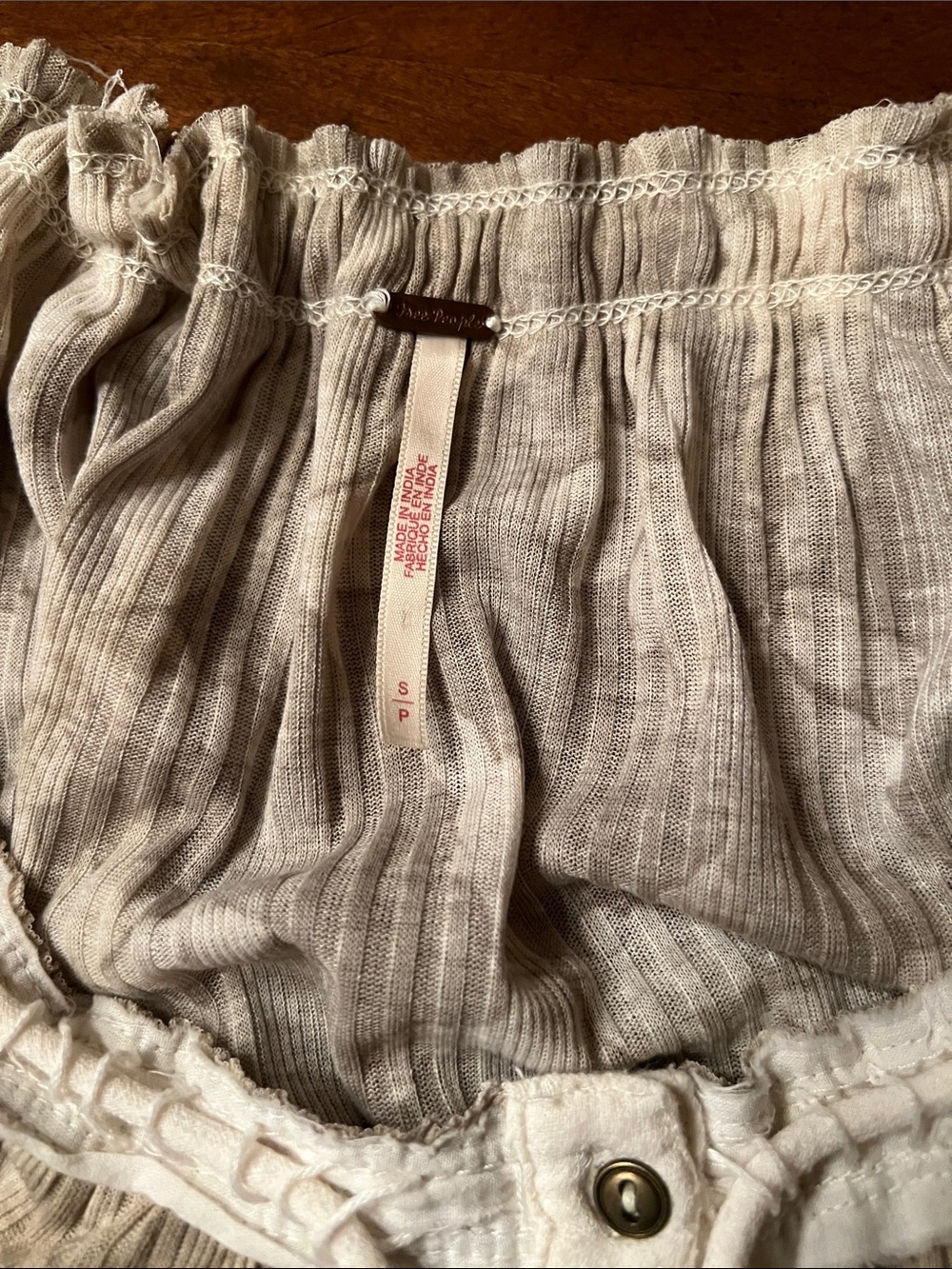 Free People Beige Off-Shoulder Ruffle Tunic - Picture 2 of 2
